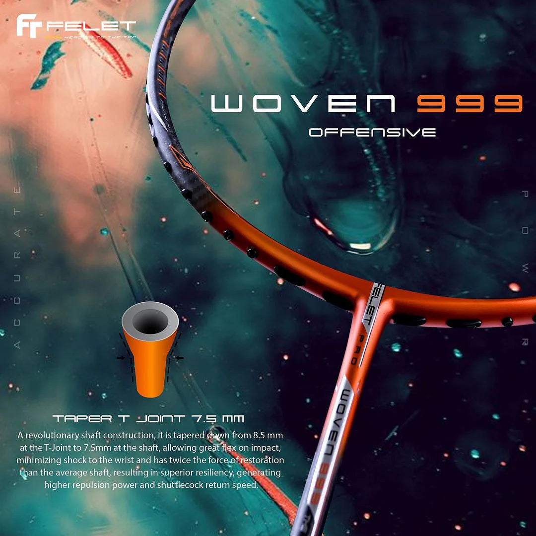 FELET WOVEN 999 Badminton Racquet – KG Badminton FELET WOVEN 999 Badminton Racquet – KG Badminton
