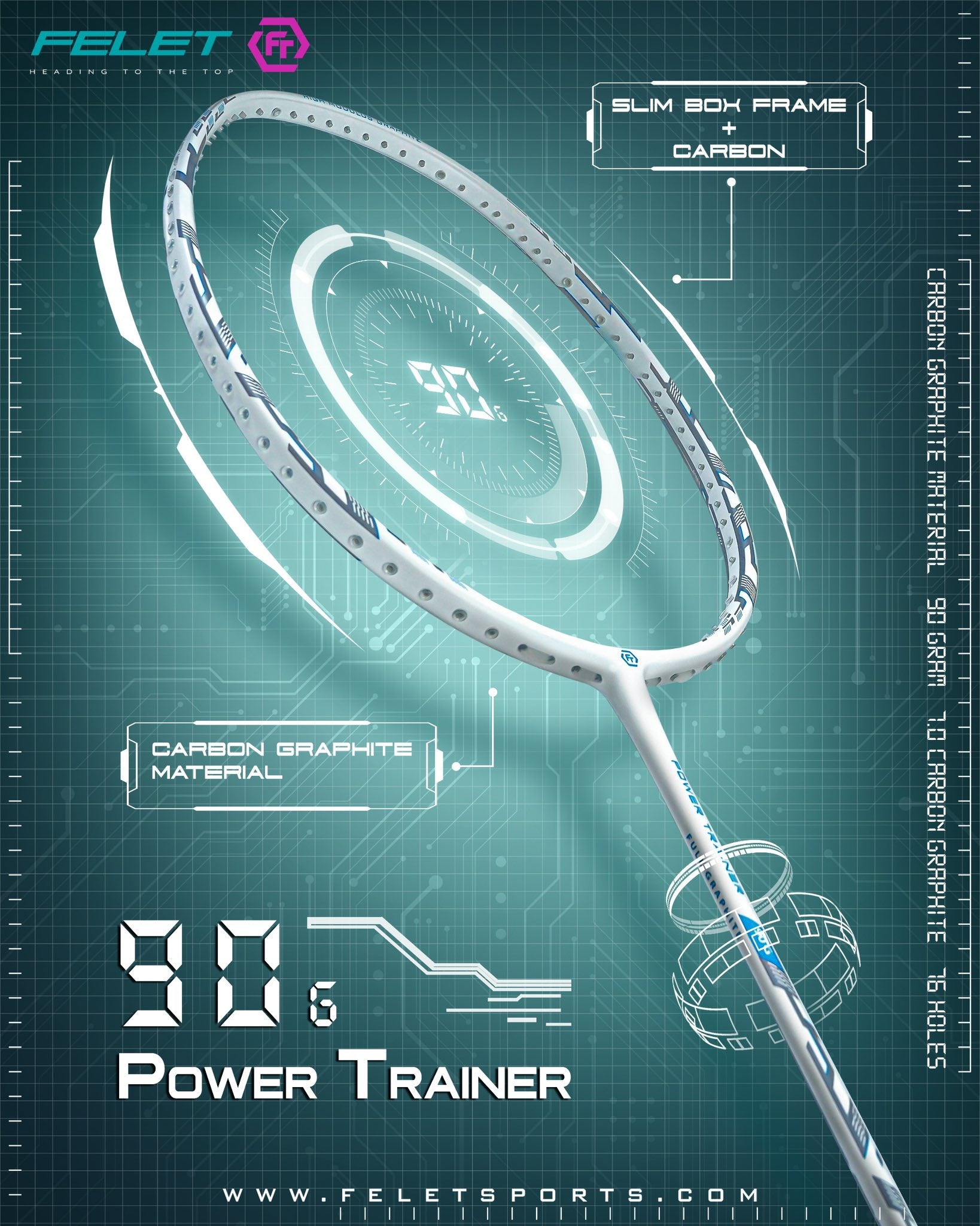 FELET Badminton Power Trainer 90g Racquet – KG Badminton
