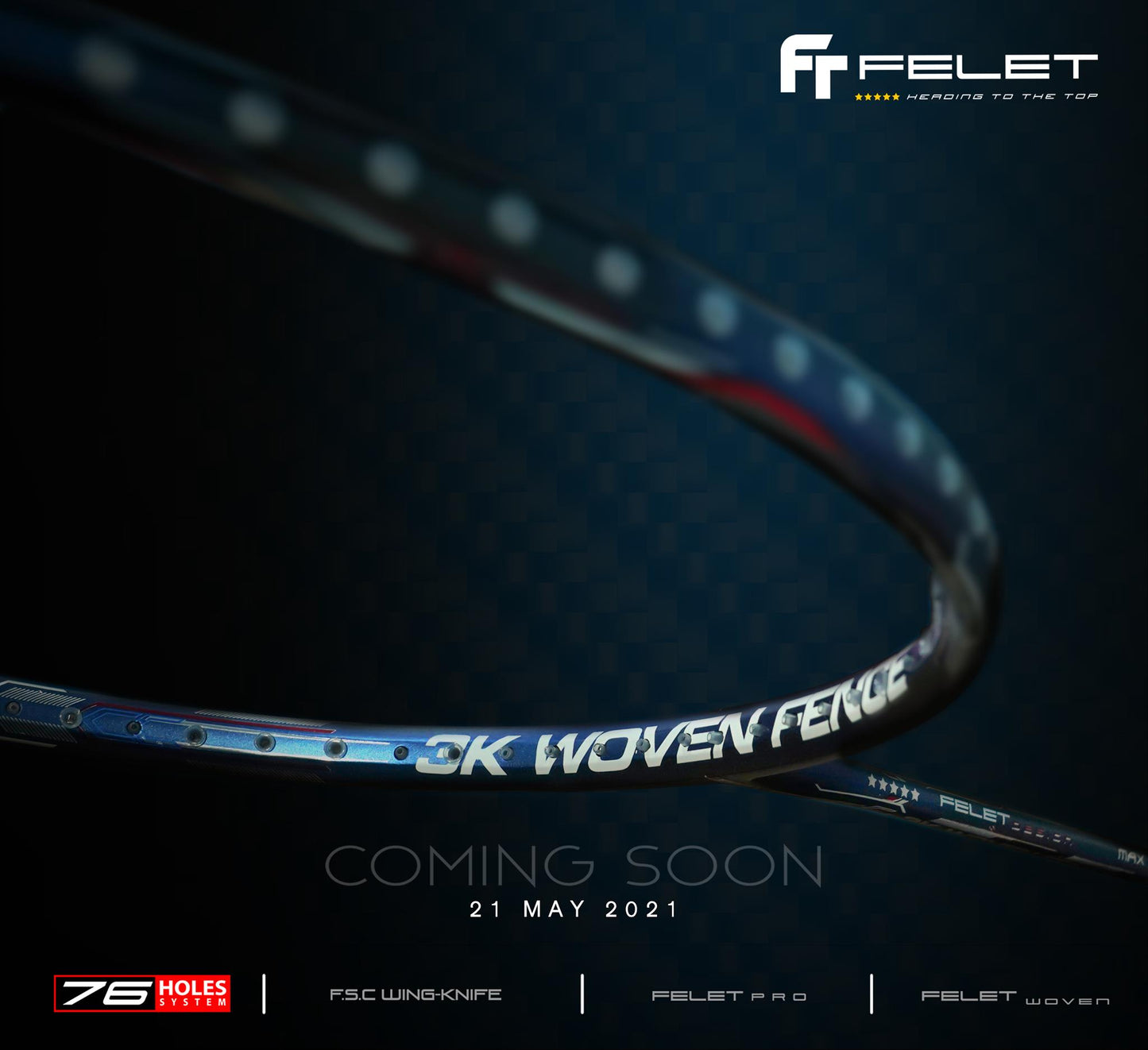 Felet 3K WOVEN FENCE Badminton Racquet