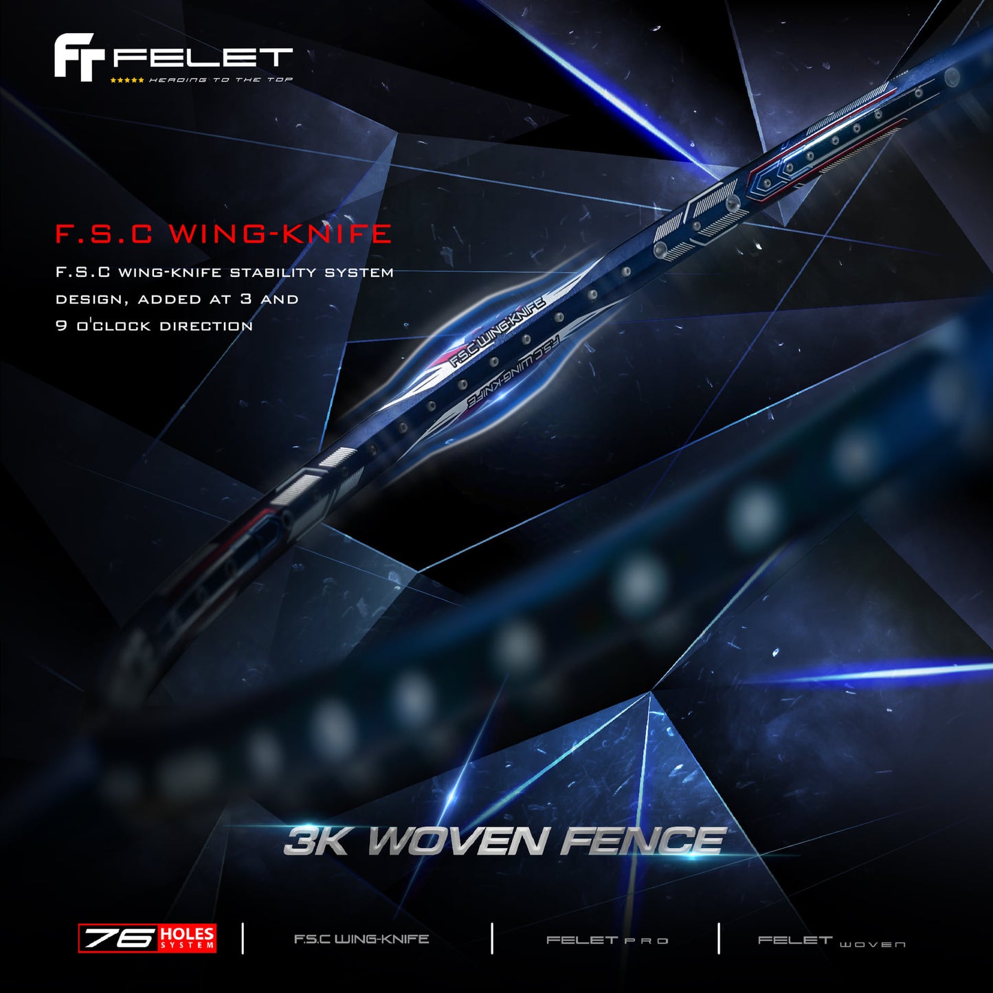 Felet 3K WOVEN FENCE Badminton Racquet