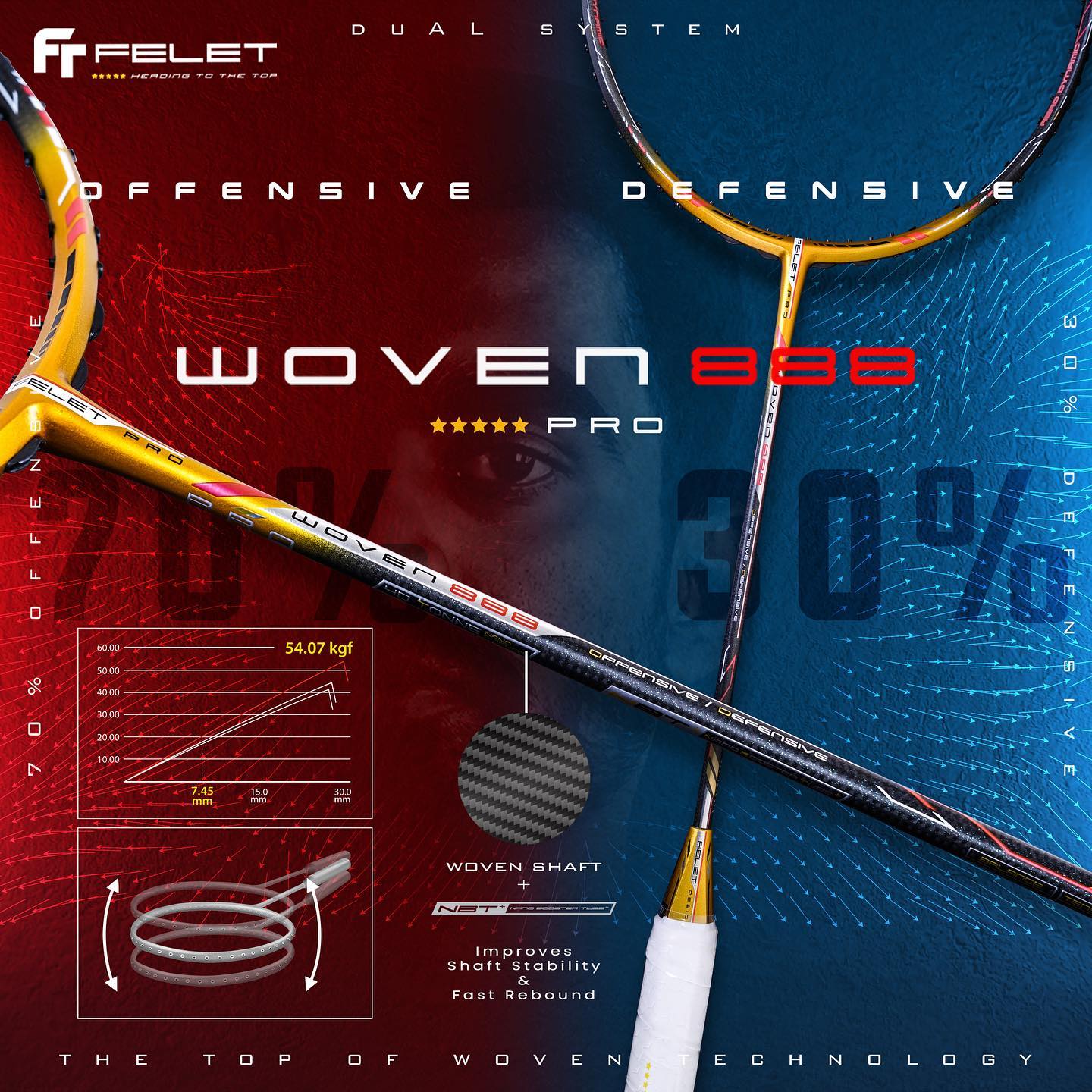 FELET WOVEN 888 Badminton Racquet