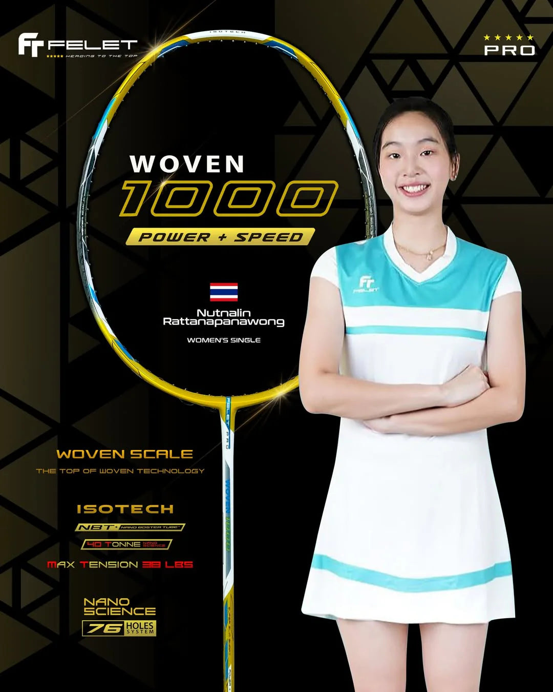 FELET Woven 1000 Badminton Racquet